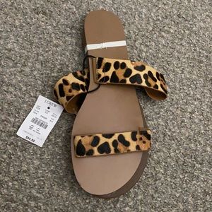 NWT J.Crew suede Leopard sandals size 9